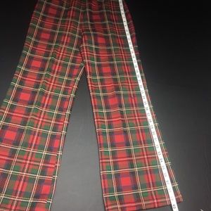 womens red plaid dress pants